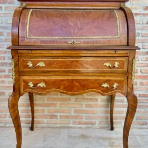 Secretaria O Escritorio Enrollable Francés En El Estilo De Transición De Alrededor De 1890