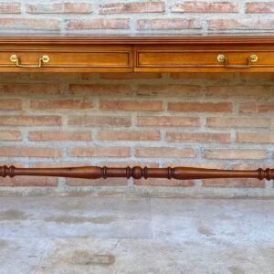 Mesa de comedor convertible moderna de mediados de siglo con patas de garra de bronce, década de 1950