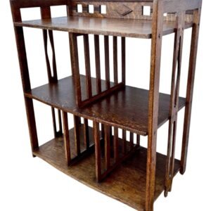 Estante de pared Art Deco de nogal de principios del siglo XX, década de 1920